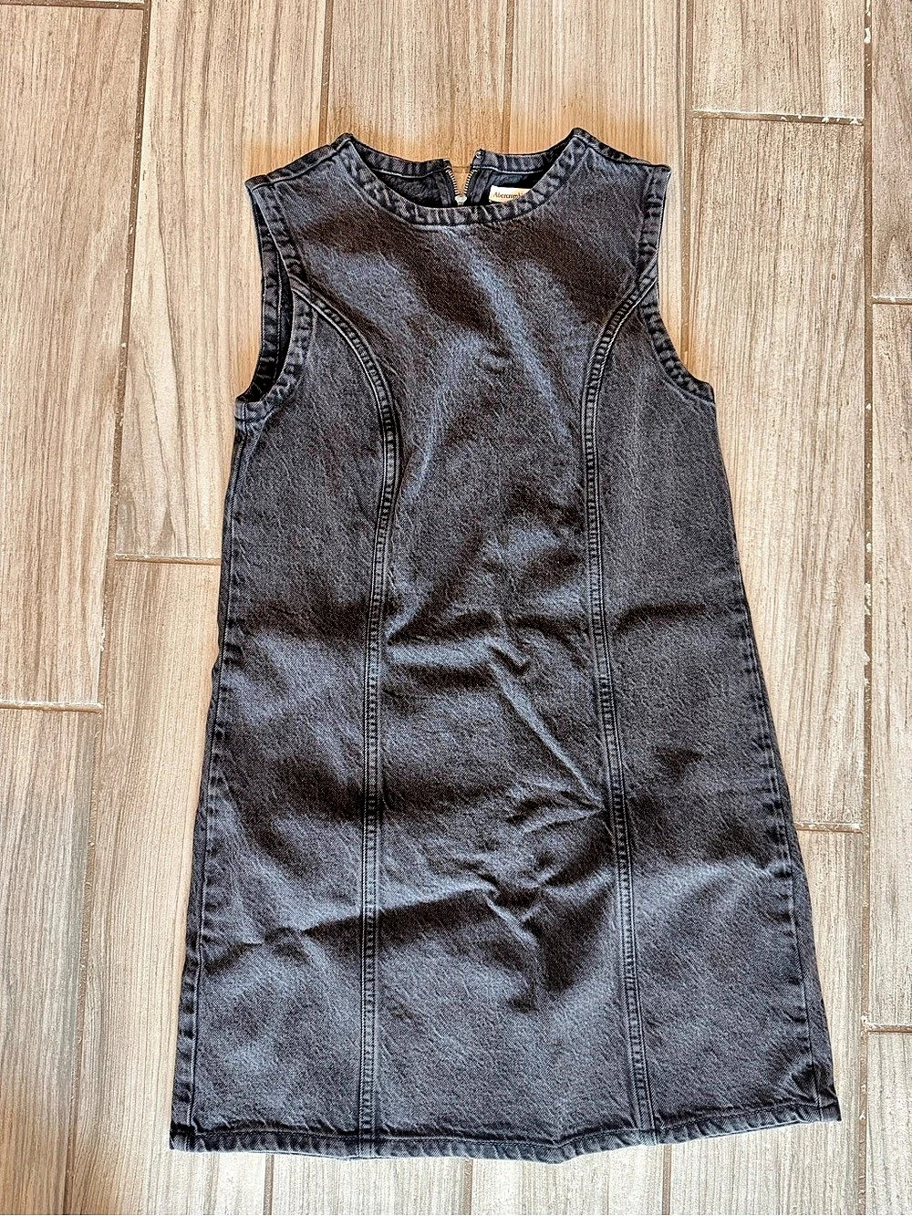 Abercrombie & Fitch Denim Shift Mini Dress Black